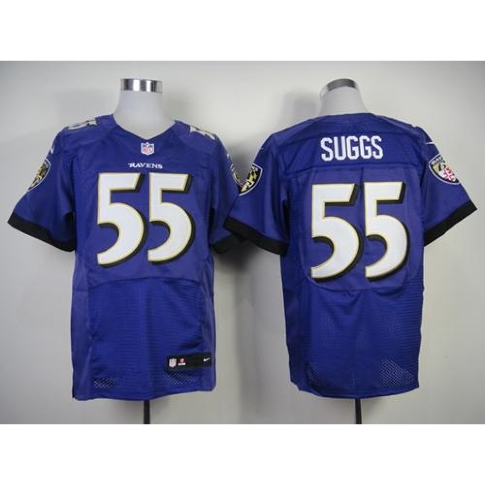 Ravens #55 Terrell Suggs Purple Team Color Men's Stitched NFL New Elite Jersey