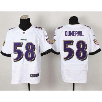 Ravens #58 Elvis Dumervil White Men's Stitched NFL New Elite Jersey Ravens #58 Elvis Dumervil White Men's Stitched NFL New Elite Jersey