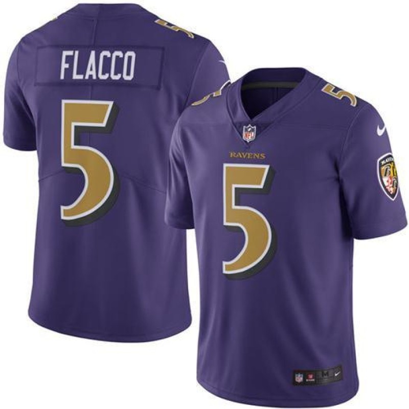 Nike Ravens #5 Joe Flacco Purple Men's Stitched NFL Limited Rush Jersey Nike Ravens #5 Joe Flacco Purple Men's Stitched NFL Limited Rush Jersey