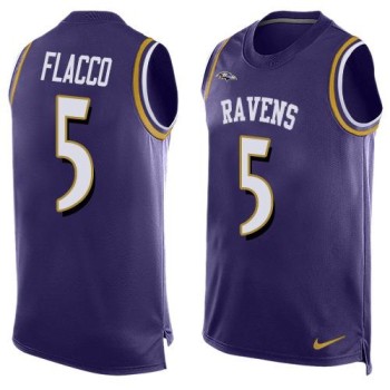Ravens #5 Joe Flacco Purple Team Color Men's Stitched NFL Limited Tank Top Jersey Ravens #5 Joe Flacco Purple Team Color Men's Stitched NFL Limited Tank Top Jersey