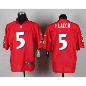 Ravens #5 Joe Flacco Red Men's Stitched NFL Elite QB Practice Jersey Ravens #5 Joe Flacco Red Men's Stitched NFL Elite QB Practice Jersey