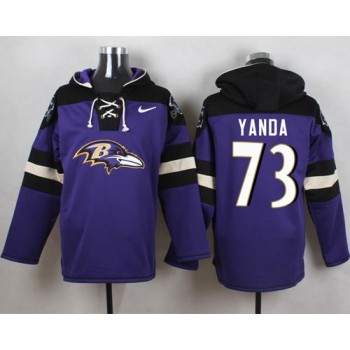 Ravens #73 Marshal Yanda Purple Player Pullover NFL Hoodie Ravens #73 Marshal Yanda Purple Player Pullover NFL Hoodie