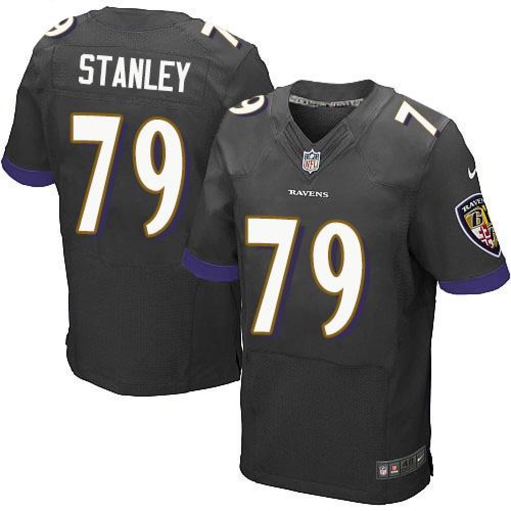 Ravens #79 Ronnie Stanley Black Alternate Men's Stitched NFL New Elite Jersey