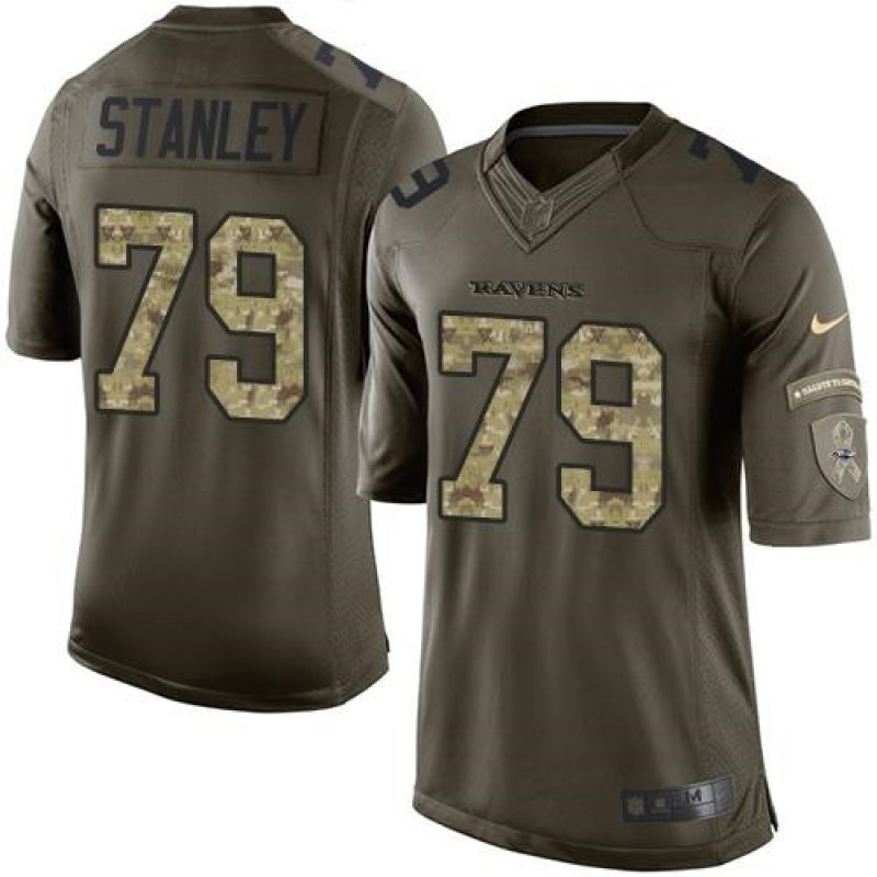 Ravens #79 Ronnie Stanley Green Men's Stitched NFL Limited Salute to Service Jersey