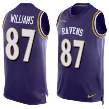 Ravens #87 Maxx Williams Purple Team Color Men's Stitched NFL Limited Tank Top Jersey Ravens #87 Maxx Williams Purple Team Color Men's Stitched NFL Limited Tank Top Jersey