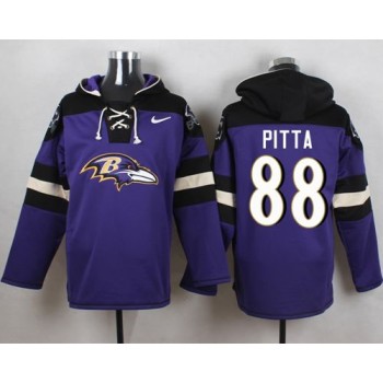 Ravens #88 Dennis Pitta Purple Player Pullover NFL Hoodie Ravens #88 Dennis Pitta Purple Player Pullover NFL Hoodie