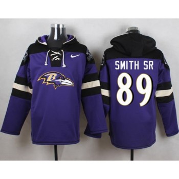 Ravens #89 Steve Smith Sr Purple Player Pullover NFL Hoodie Ravens #89 Steve Smith Sr Purple Player Pullover NFL Hoodie