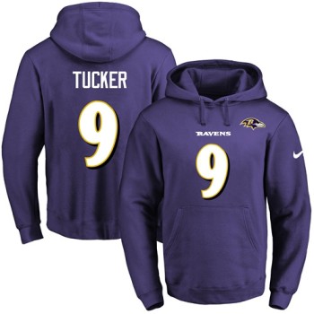 Ravens #9 Justin Tucker Purple Name & Number Pullover NFL Hoodie Ravens #9 Justin Tucker Purple Name & Number Pullover NFL Hoodie