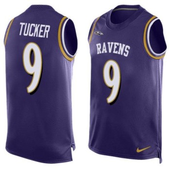 Ravens #9 Justin Tucker Purple Team Color Men's Stitched NFL Limited Tank Top Jersey Ravens #9 Justin Tucker Purple Team Color Men's Stitched NFL Limited Tank Top Jersey