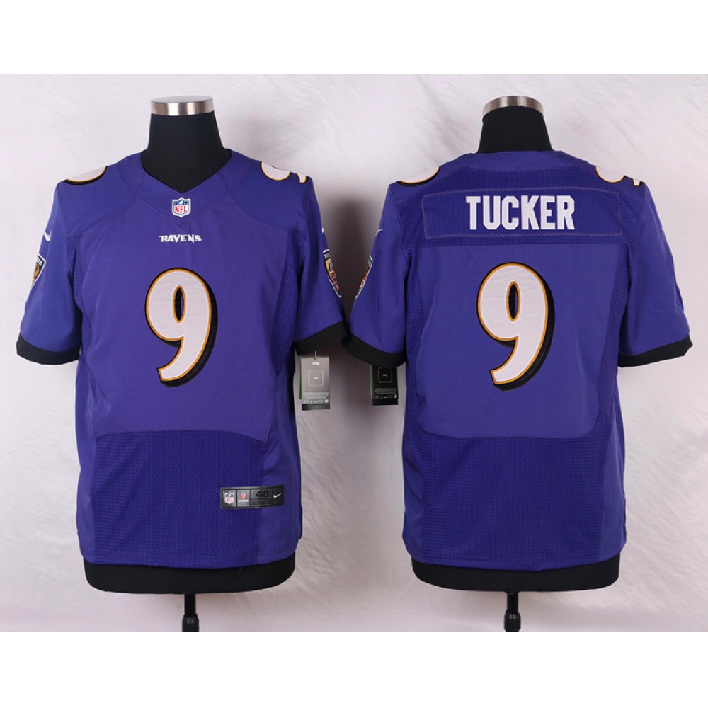 Ravens #9 Justin Tucker Purple Team Color Men's Stitched NFL New Elite Jersey
