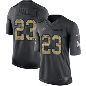 Redskins #23 DeAngelo Hall Black Men's Stitched NFL Limited 2016 Salute to Service Jersey