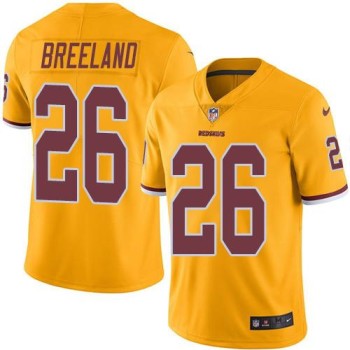 Redskins #26 Bashaud Breeland Gold Men's Stitched NFL Limited Rush Jersey