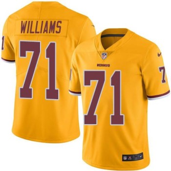 Redskins #71 Trent Williams Gold Youth Stitched NFL Limited Rush Jersey