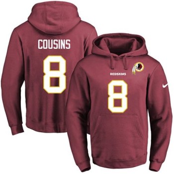 Redskins #8 Kirk Cousins Burgundy Red Name & Number Pullover NFL Hoodie Redskins #8 Kirk Cousins Burgundy Red Name & Number Pullover NFL Hoodie