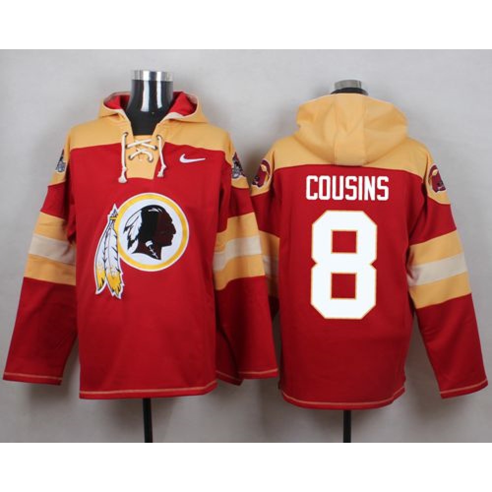 Redskins #8 Kirk Cousins Burgundy Red Player Pullover NFL Hoodie