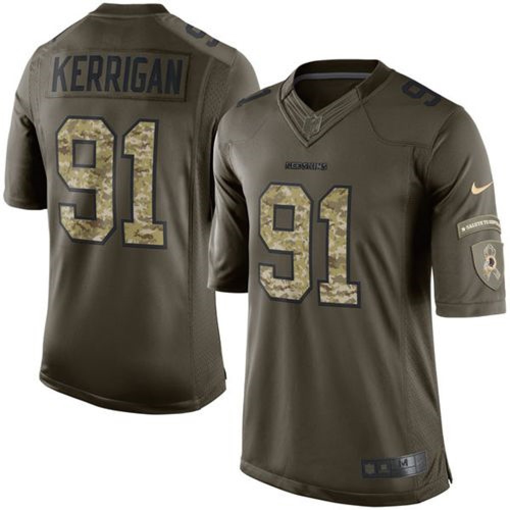 Redskins #91 Ryan Kerrigan Green Men's Stitched NFL Limited Salute to Service Jersey