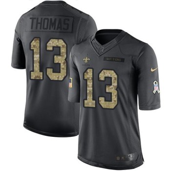Saints #13 Michael Thomas Black Men's Stitched NFL Limited 2016 Salute To Service Jersey Saints #13 Michael Thomas Black Men's Stitched NFL Limited 2016 Salute To Service Jersey