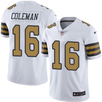 Saints #16 Brandon Coleman White Men's Stitched NFL Limited Rush Jersey Saints #16 Brandon Coleman White Men's Stitched NFL Limited Rush Jersey