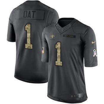Saints #1 Who Dat Black Men's Stitched NFL Limited 2016 Salute To Service Jersey Saints #1 Who Dat Black Men's Stitched NFL Limited 2016 Salute To Service Jersey