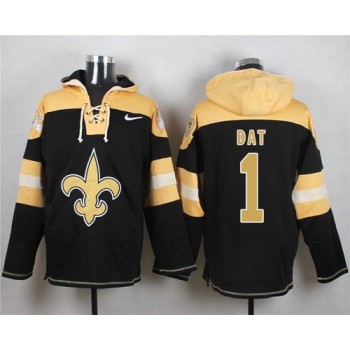 Saints #1 Who Dat Black Player Pullover NFL Hoodie Saints #1 Who Dat Black Player Pullover NFL Hoodie