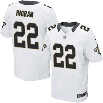 Saints #22 Mark Ingram White Men's Stitched NFL Elite Jersey Saints #22 Mark Ingram White Men's Stitched NFL Elite Jersey