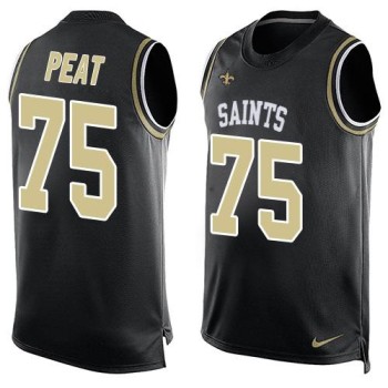 Saints #75 Andrus Peat Black Team Color Men's Stitched NFL Limited Tank Top Jersey Saints #75 Andrus Peat Black Team Color Men's Stitched NFL Limited Tank Top Jersey