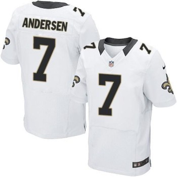 Saints #7 Morten Andersen White Men's Stitched NFL Elite Jersey Saints #7 Morten Andersen White Men's Stitched NFL Elite Jersey