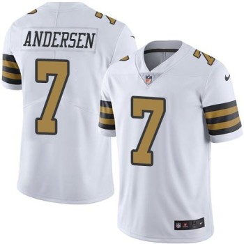 Saints #7 Morten Andersen White Men's Stitched NFL Limited Rush Jersey Saints #7 Morten Andersen White Men's Stitched NFL Limited Rush Jersey