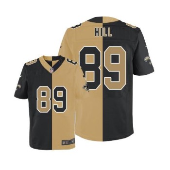 Saints #89 Josh Hill Black/Gold Men's Stitched NFL Elite Split Jersey Saints #89 Josh Hill Black/Gold Men's Stitched NFL Elite Split Jersey