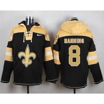 Saints #8 Archie Manning Black Player Pullover NFL Hoodie Saints #8 Archie Manning Black Player Pullover NFL Hoodie