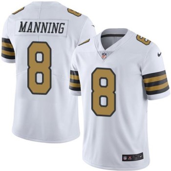 Saints #8 Archie Manning White Men's Stitched NFL Limited Rush Jersey Saints #8 Archie Manning White Men's Stitched NFL Limited Rush Jersey