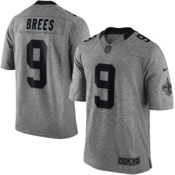 Saints #9 Drew Brees Gray Men's Stitched NFL Limited Gridiron Gray Jersey Saints #9 Drew Brees Gray Men's Stitched NFL Limited Gridiron Gray Jersey