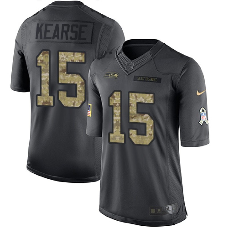 Seahawks #15 Jermaine Kearse Black Men's Stitched NFL Limited 2016 Salute to Service Jersey