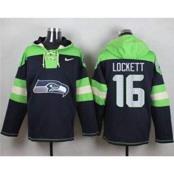 Seahawks #16 Tyler Lockett Steel Blue Player Pullover NFL Hoodie Seahawks #16 Tyler Lockett Steel Blue Player Pullover NFL Hoodie
