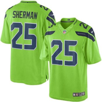 Seahawks #25 Richard Sherman Green Youth Stitched NFL Limited Rush Jersey Seahawks #25 Richard Sherman Green Youth Stitched NFL Limited Rush Jersey