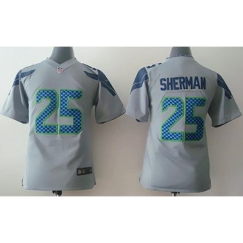 Seahawks #25 Richard Sherman Grey Alternate Youth Stitched NFL Elite Jersey Seahawks #25 Richard Sherman Grey Alternate Youth Stitched NFL Elite Jersey