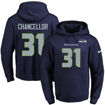 Seahawks #31 Kam Chancellor Navy Blue Name & Number Pullover NFL Hoodie Seahawks #31 Kam Chancellor Navy Blue Name & Number Pullover NFL Hoodie