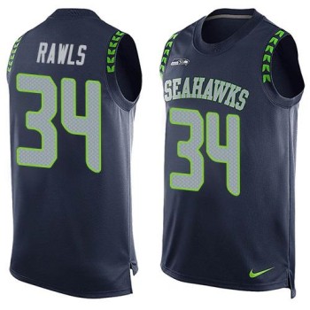 Seahawks #34 Thomas Rawls Steel Blue Team Color Men's Stitched NFL Limited Tank Top Jersey Seahawks #34 Thomas Rawls Steel Blue Team Color Men's Stitched NFL Limited Tank Top Jersey
