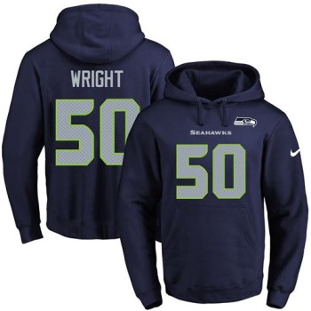 Seahawks #50 K.J. Wright Navy Blue Name & Number Pullover NFL Hoodie Seahawks #50 K.J. Wright Navy Blue Name & Number Pullover NFL Hoodie