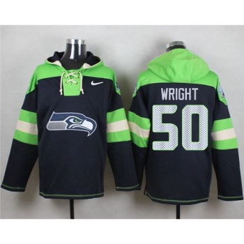 Seahawks #50 K.J. Wright Steel Blue Player Pullover NFL Hoodie Seahawks #50 K.J. Wright Steel Blue Player Pullover NFL Hoodie