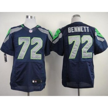 Seahawks #72 Michael Bennett Steel Blue Team Color Men's Stitched NFL Elite Jersey Seahawks #72 Michael Bennett Steel Blue Team Color Men's Stitched NFL Elite Jersey