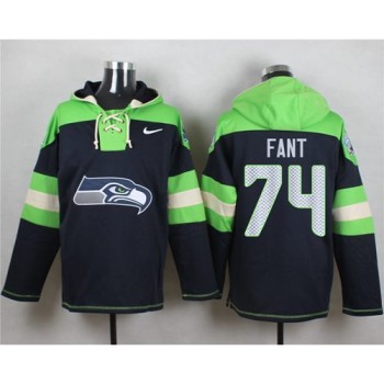 Seahawks #74 George Fant Navy Blue Player Pullover NFL Hoodie Seahawks #74 George Fant Navy Blue Player Pullover NFL Hoodie