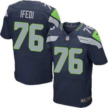 Seahawks #76 Germain Ifedi Steel Blue Team Color Men's Stitched NFL Elite Jersey Seahawks #76 Germain Ifedi Steel Blue Team Color Men's Stitched NFL Elite Jersey