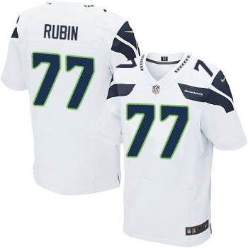 Seahawks #77 Ahtyba Rubin White Color Men's Stitched NFL Elite Jersey Seahawks #77 Ahtyba Rubin White Color Men's Stitched NFL Elite Jersey