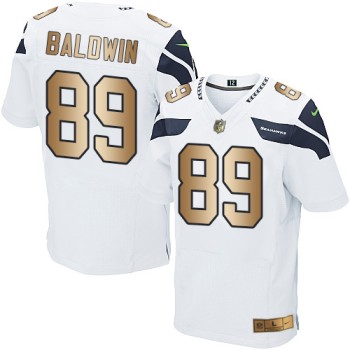 Seahawks #89 Doug Baldwin White Men's Stitched NFL Elite Gold Jersey Seahawks #89 Doug Baldwin White Men's Stitched NFL Elite Gold Jersey