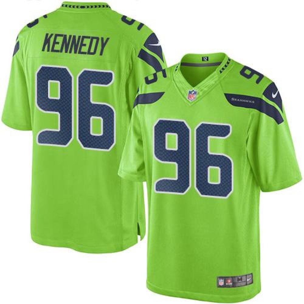 Seahawks #96 Cortez Kennedy Green Men's Stitched NFL Limited Rush Jersey