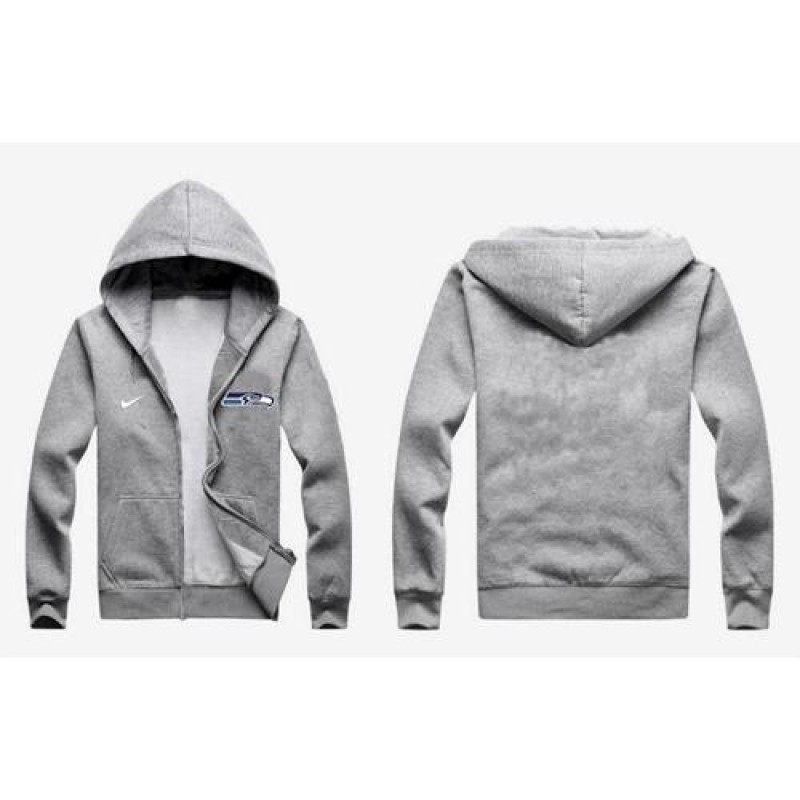Nike Seattle Seahawks Authentic Logo Hoodie Grey