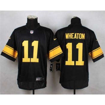 Steelers #11 Markus Wheaton Black(Gold No.) Men's Stitched NFL Elite Jersey Steelers #11 Markus Wheaton Black(Gold No.) Men's Stitched NFL Elite Jersey