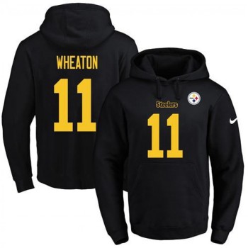 Steelers #11 Markus Wheaton Black(Gold No.) Name & Number Pullover NFL Hoodie Steelers #11 Markus Wheaton Black(Gold No.) Name & Number Pullover NFL Hoodie