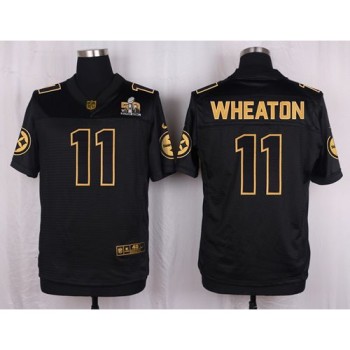 Steelers #11 Markus Wheaton Black Men's Stitched NFL Elite Pro Line Gold Collection Jersey Steelers #11 Markus Wheaton Black Men's Stitched NFL Elite Pro Line Gold Collection Jersey